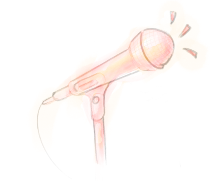 drawing of a microphone